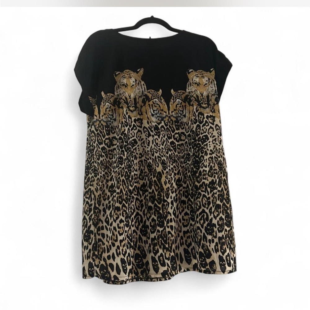 Leopard Print Black Dress